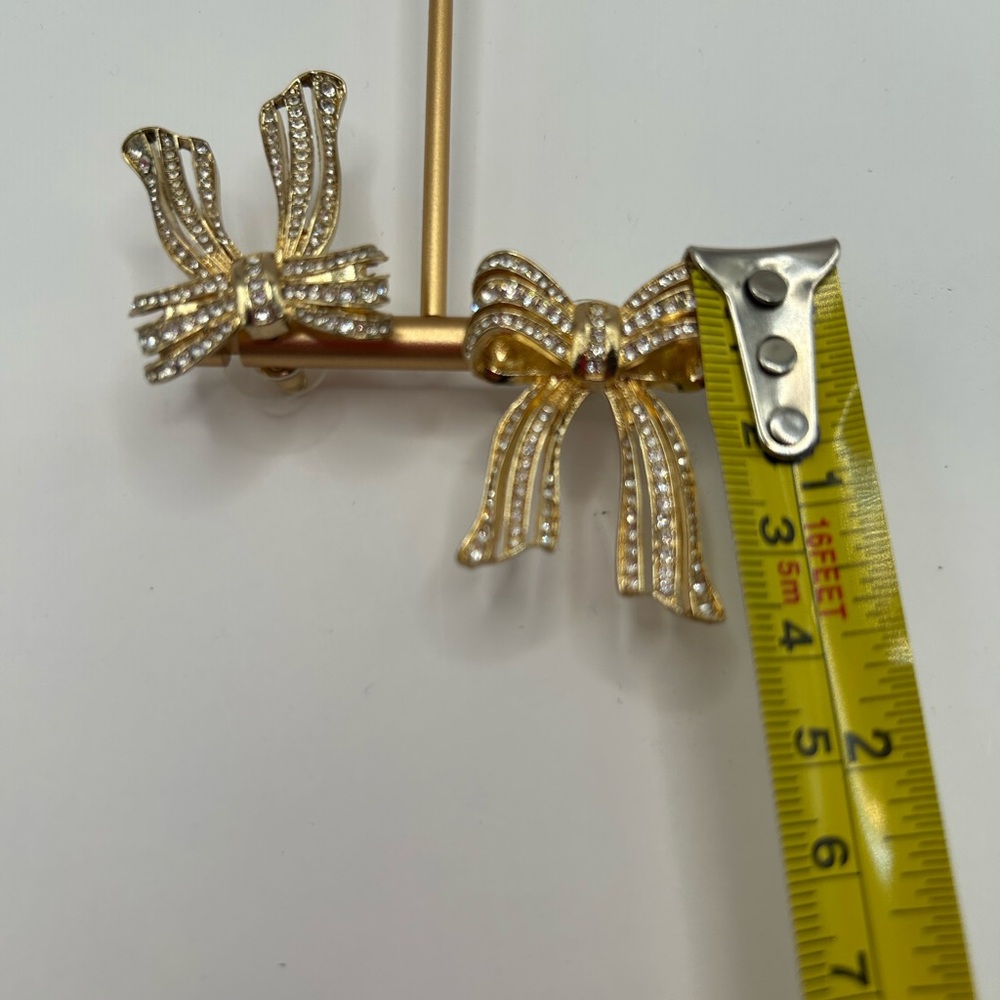 Bow Earring with Rhinestones - Picture 4 of 6